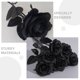 thumbnail image 3 of 6 rosas artificiales de tallo falso, rosas negras, flores realistas., 3 of 4