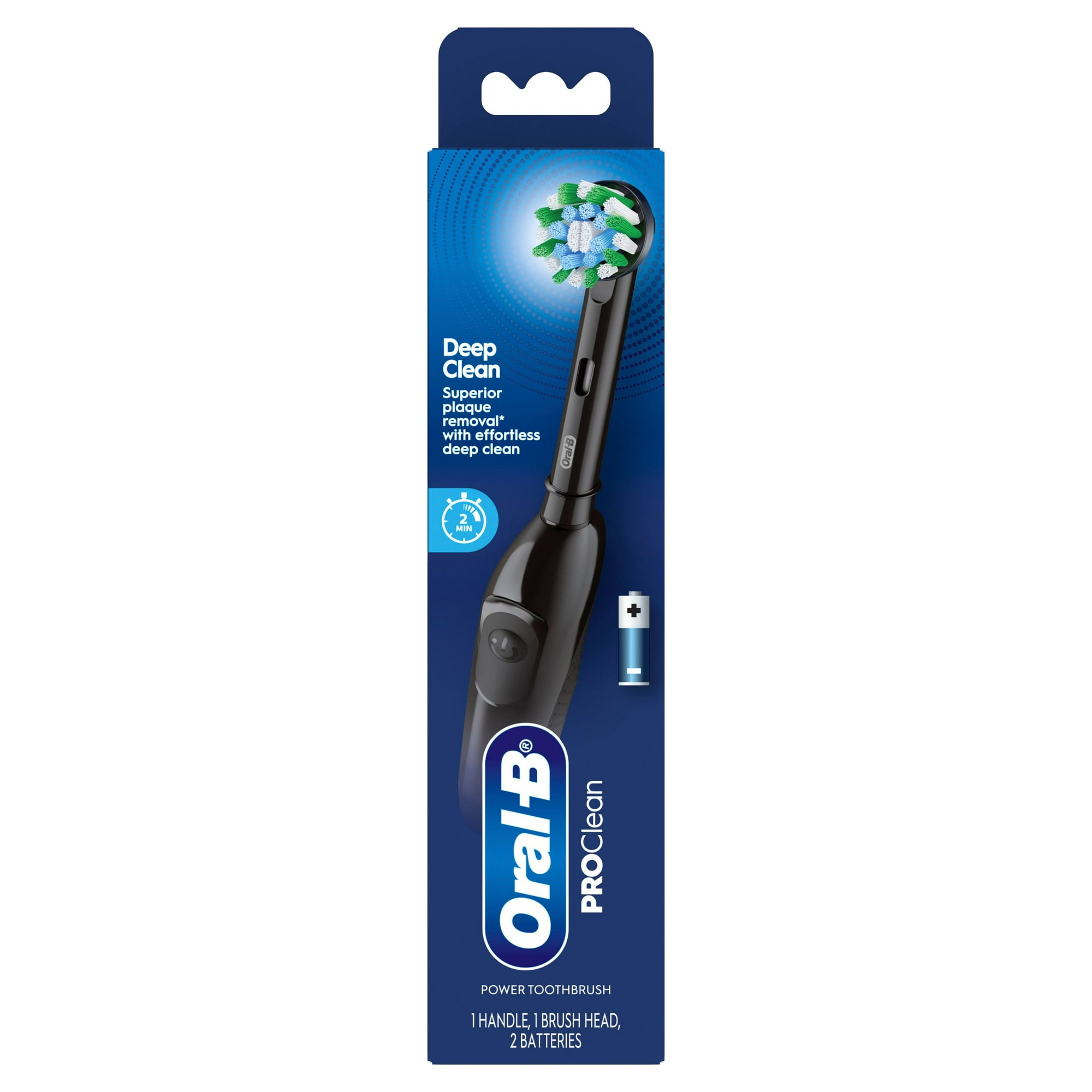 Oral B Pro Clean Battery Toothbrush, Deep Clean - Black, with (1