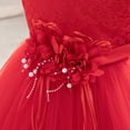thumbnail image 6 of CPNG Toddler Baby Girls Birthday Party Dress Cap Sleeve Flower Girl Wedding Shiny Butterfly Pageant Formal Ball Dress(Red,4-5 Years), 6 of 7