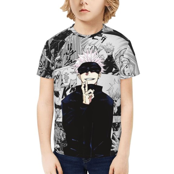 Jujutsu Kaisen Satoru Gojo Kids T-Shirt 3d Printed Graphic T-Shirts Boys And Girls Short Sleeve Shirts For Youth Kids X-Small