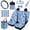 Blue Dog Paw Prints, variant on HUISEFOR 15 Pieces Camo Bow Car Seat Cover Full Set Scratch-Resistant Including Car Steering Wheel Cover, Belt Cover, Air Vent Storage Bag, Suitable for Most Cars SUV