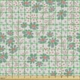 thumbnail image 2 of Floral Fabric by the Yard, Spring Time Flowers and Plantation Blooming Garden Art Drawn by Hand, Decorative Upholstery Fabric for Chairs & Home Accents, Pale Grey Pale Teal by Ambesonne, 2 of 5
