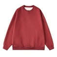 thumbnail image 2 of SMihono Men's Oversized Hoodless Cotton-Blend Fleece Sweatshirt Boat Neck Tees Dressy Casual Winter Fall Tops Raglan Sleeve Long Sleeve Blouse Classic Vintage Solid Color Pullover Red 12, 2 of 4