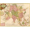 thumbnail image 2 of Vintage Maps 18x15 Gold Ornate Wood Framed with Double Matting Museum Art Print Titled - Asia 1700, 2 of 4