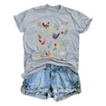 thumbnail image 4 of Tshirts for Women Chicken Shirt Cute Chicken Mom Shirt Farm Country Casual Tee Womens Tops Grey M, 4 of 4