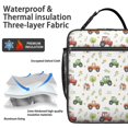 thumbnail image 2 of Tractor and Houses White Pattern Insulated Lunch Bag for Men Women,Waterproof Lunch Box for Work,Picnic or Travel,Thermal Insulation,10.63x9.06x3.54 Inches, 2 of 5