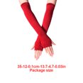 thumbnail image 3 of 1 Paire de Gants Sans Doigts pour Filles Style Simple Gants Confortables Tricotés Couvre-Bras pour Extérieur Rouge Vin, 3 of 6