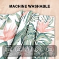 thumbnail image 4 of Summer Tropical Window Curtains Set with Valance 26 Inch Length 3pcs Green Watercolor Palm Leaves and Flowers Curtains Sets Short for Bathroom Kitchen and Bedroom Living Room Windows, 4 of 6
