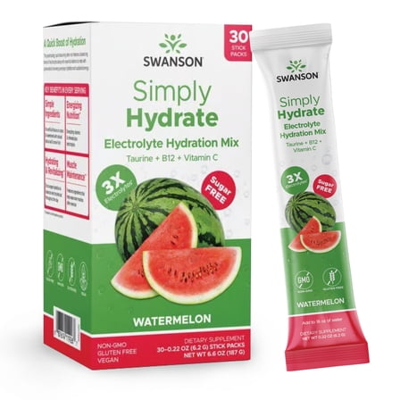Swanson Simply Hydrate Electrolyte Hydration Mix - Watermelon 30 Pkts
