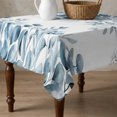 thumbnail image 4 of Teal Blue Eucalyptus Table Cloth Waterproof Tablecloths, Spring Summer Farmhouse Leaves Watercolor Tablecloth Dining Table Cover for Kitchen Party Tabletop Outdoor, Square Tablecloth 54x54 Inch, 4 of 9