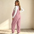 thumbnail image 6 of Women's Maternity Corduroy Sleeveless Overalls Fall Adjustable Strap Cuffed Ankle Fashion Casual Pregnancy Jumpsuit S-XXL, 6 of 7