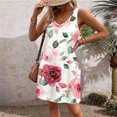 thumbnail image 5 of Womens Vneck Mini Skirts with Pockets Loose Tank Dress Boho Beach Skirt Casual Summer Sundress, 5 of 5