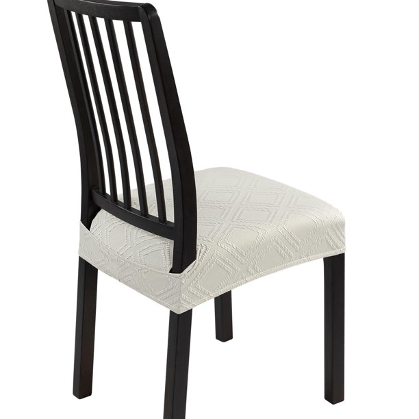 Juego de 4 fundas elásticas beige para sillas de comedor SearchI