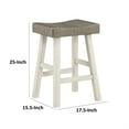 thumbnail image 5 of Casy 25 Inch Counter Height Stool- Saddle Seat- White Rubberwood- Set of 2, 5 of 6