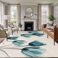 thumbnail image 2 of Teal Tulip Large Area Rugs 8x10 ft Minimalist Modern Flower Art Linen Background Washable Rug Non Slip Indoor Carpet Absorbent Floor Mat for Living Room Bedroom Dining Room, 2 of 9