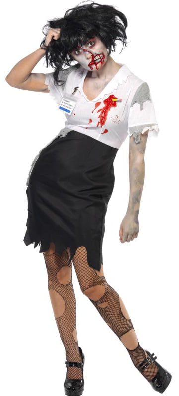 Smiffys Scary Zombie Office Worker Womens Halloween Costume 