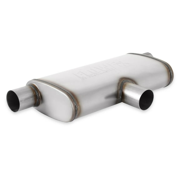 Flowmaster 72206 FlowFX Muffler 2.5 Inlet/Outlet - Oval Body - Transverse - Moderate Sound 409 Stainless Steel