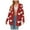 Red, variant on Valentine's Day Heart Knit Cardigan V Neck Button Long Sleeve Mid Length Sweater Coat For Women