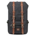 thumbnail image 1 of KAUKKO Mochila de viaje escolar para universidad flexible con portátil para 15", 22L (Lienzo/Negro) KAUKKO E5ABlack, 1 of 5