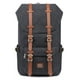 thumbnail image 1 of KAUKKO Mochila de viaje escolar para universidad flexible con portátil para 15", 22L (Lienzo/Negro) KAUKKO E5ABlack, 1 of 5