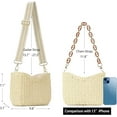 thumbnail image 6 of Small Handmade Straw Pocketbook Crossbody Bag for Women, Summer Chic Woven Handbag Shoulder Purse with Chain, 6 of 8