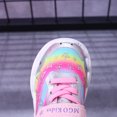 thumbnail image 6 of yboeqw Little Girls Hook and Loop Light‑Up Sneakers Rainbow Star Print LED Flashing Sole Lightweight Non‑Slip Casual Athletic Shoes for Little Girls, 6 of 8