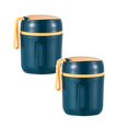 thumbnail image 1 of Oleegame 2PC Kids Snack Boxes For School Stainless Insulated Lunch Box With Breakfast Porridge Cup Small Rice Bucket Soup Cup Soup Pot Pot Stew Pot Soup Box Suitable For Children And Adults Blue, 1 of 9