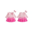 thumbnail image 2 of BemeyourBBs Baby Girls Valentines Day Outfits Toddler Girls Tulle Tutu Dress Spring Clothes Heart Embroidery Long Sleeves Tiered Dress with Headband, 2 of 9