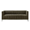 thumbnail image 5 of Home Design Kurtis Square Arm Sofa with Tufted Velvet Upholstery and Gold Metal Legs, Flared Arms, Modern Living Room Seating, Brown, 5 of 6