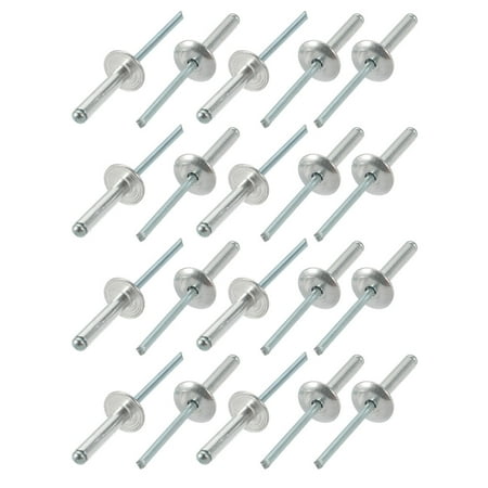 

Tasharina 20 Pcs 4mm x 20mm Aluminum Open End Large Flange Blind Rivets