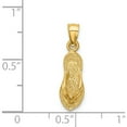 thumbnail image 4 of 14K Yellow Gold 3D Polished And Textured Flip Flop Pendant Made In United States k6085, 4 of 6