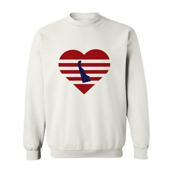 Heart With The Map Of Delaware Sweatshirt Women -Image by Shutterstock, Female Medium