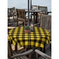 thumbnail image 6 of Outdoor Tablecloth with Umbrella Hole, Black Yellow Plaid Spillproof Waterproof Outdoor Table Cover, Retro Country Buffalo Check Gingham Patio Tablecloths for Party/Garden/Picnic, Round 54 inch, 6 of 9