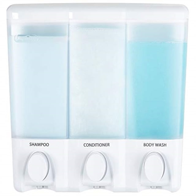 Euro Series TRIO Three Chamber Soap and Shower Dispenser White New 