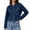 Dark Blue, variant on Denim Jacket for Women Button Down Collared Slim Fit Casual Jean Coat Comfy Vacation Chambray Jacket Daily Fall Outfits Black S