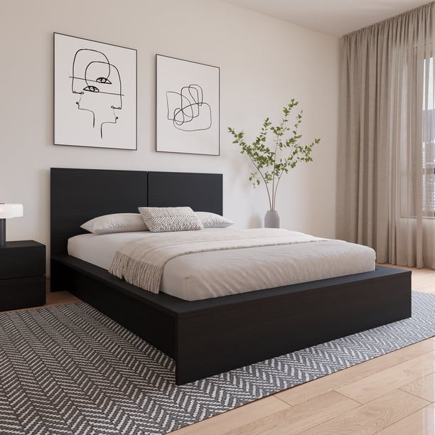 Nexera James King Size Panel Headboard, Black Oak - Walmart