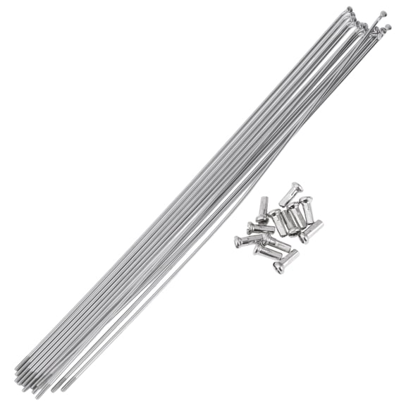 Unique Bargains 12 Set 14G Bicycle Spokes Bike Wheel Spokes 304 Stainless Steel Silver Tone-275mm