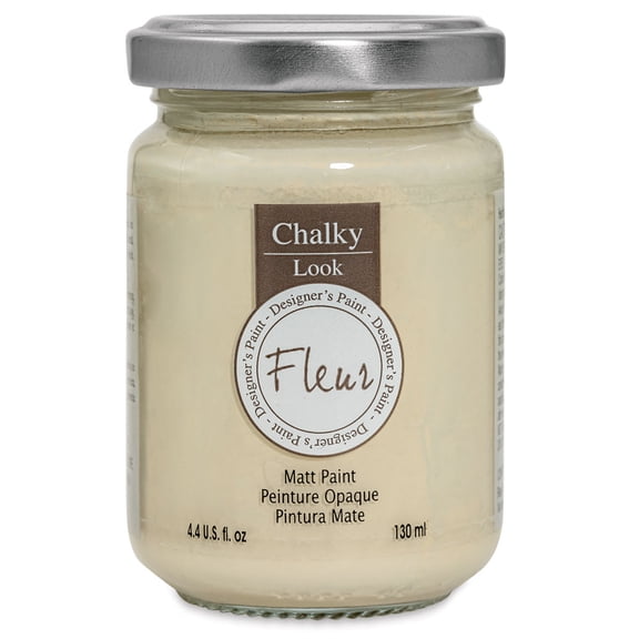 Fleur Chalky Look Paint - Eggshell, 4.4 oz jar