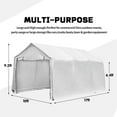 thumbnail image 3 of Ainfox 17 x 10ft Heavy Duty  Carport Canopy with Sidewalls Waterproof Garage Car Shelter Enclosed Storage Shed, White, 3 of 13