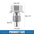 thumbnail image 3 of Unique Bargains Vehicle Engine Magnetic Oil Drain Plug M12x1.25 Stainless Steel with Copper Washer (Pack of 2), 3 of 6
