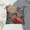 thumbnail image 2 of Orinice  Throw Pillow Cover Chinoiserie Red Peony Floral Cushion Cover  Pillow Case Chinoiserie Red Peony Floral Eurosham Accent Toss Pillowcase Rustic Decor for Sofa Living Room Bedroom White, 2 of 5