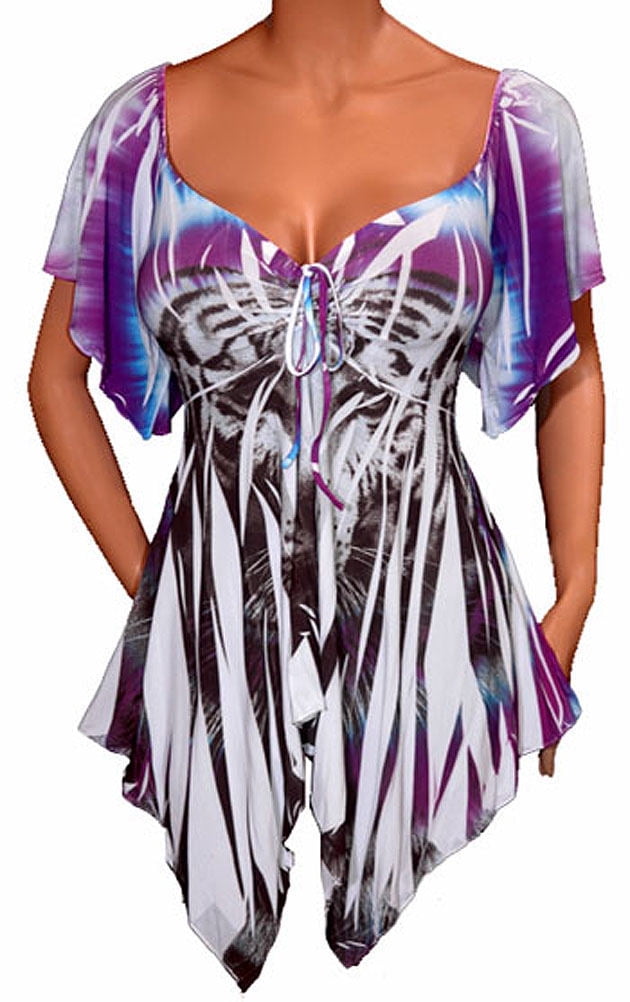 Funfash Plus Size Clothing for Women Slimming Empire Waist Short