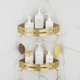 thumbnail image 1 of Estante de ducha sin taladrar Estante de baño de esquina Estante de baño Starlight (oro arena brillante, 2 niveles) esquí esquí Gafas de esquí, 1 of 5