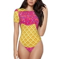 thumbnail image 1 of Fotbe Red Ice Cream Body de Mujer con Cuello Redondo y Mangas Cortas, Sin Mangas Ajustado, Suave, Cómodo y Básico-X-Large, 1 of 7