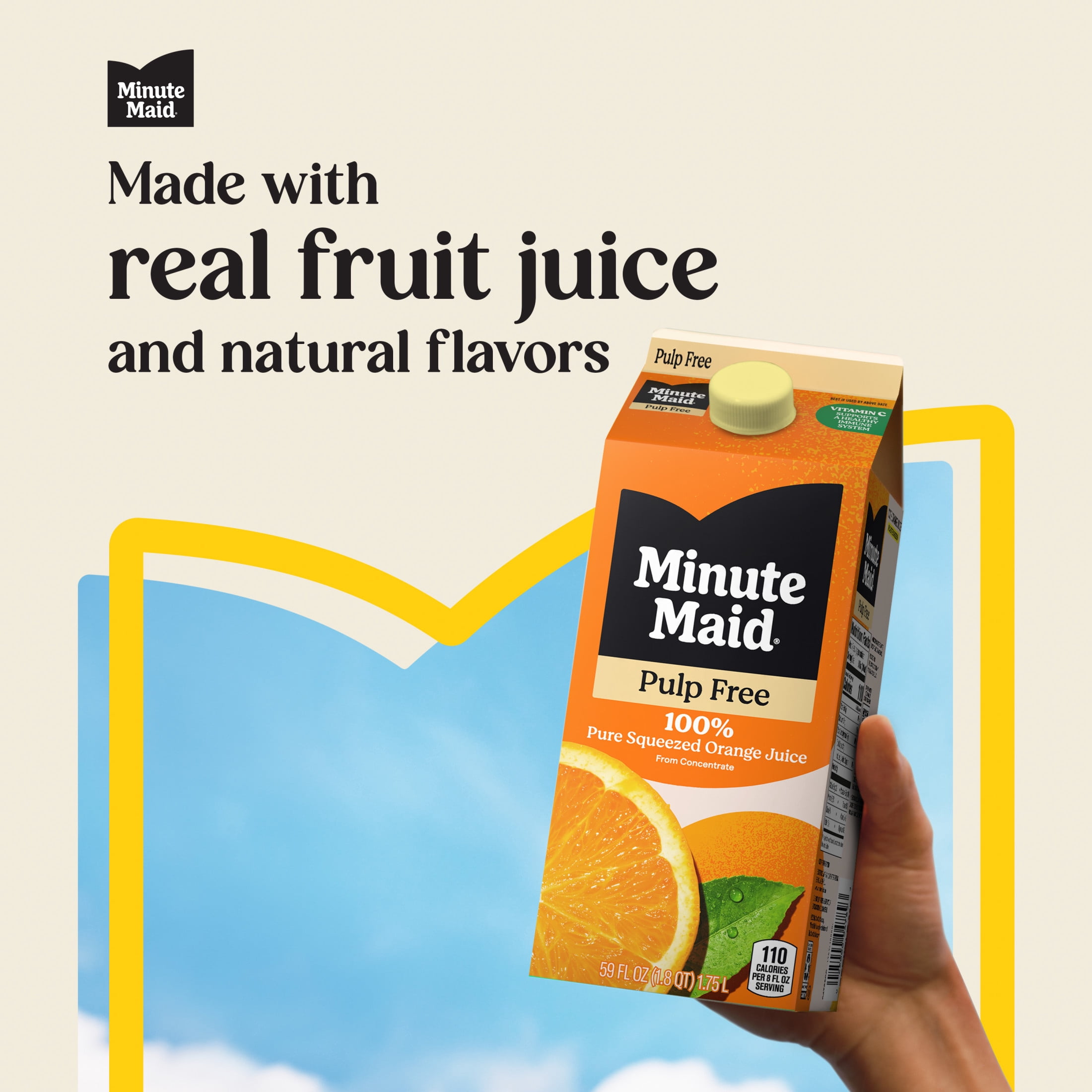 Minute Maid Pulp Free Orange Juice Carton, 59 fl oz