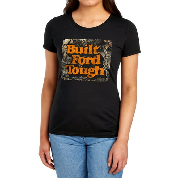 Ford Built Ford Tough Women's T Shirt,Black, X-Large