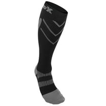 CSX Compression Socks, Sport Recovery Style, 20-30 mmHg, Silver on Black, X-Large