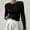 Black, variant on Oplxuo Womens Chic Ruched T-Shirt Crewneck Casual Long Sleeve Workout Tops Fitted Going Out Tight Shirts