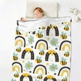 thumbnail image 6 of Bee Throw Blanket, 40" x 30" Flannel Cute Bees Themed Printed Stuffed Animal Plush White Blankets, Soft Nap Throw Blanket for Home Boys Girls Women Bee Lovers Gifts, 6 of 6