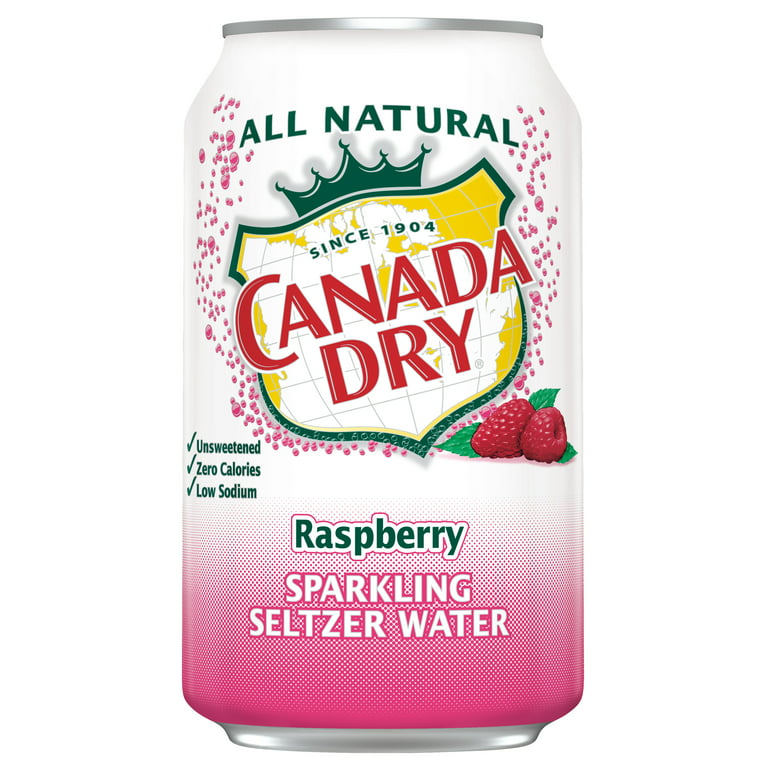 Canada Dry Raspberry Sparkling Seltzer Water, 12 fl oz cans, 12 pack 